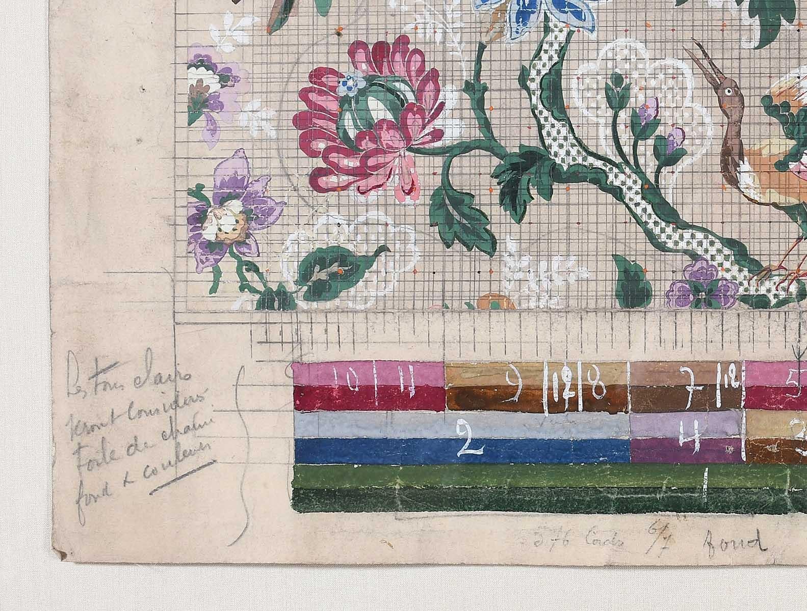 Gouache-Gemälde „Mise-en-carte“ auf Papier-Nassau im Zustand „Gut“ im Angebot in Harrodsburg, KY
