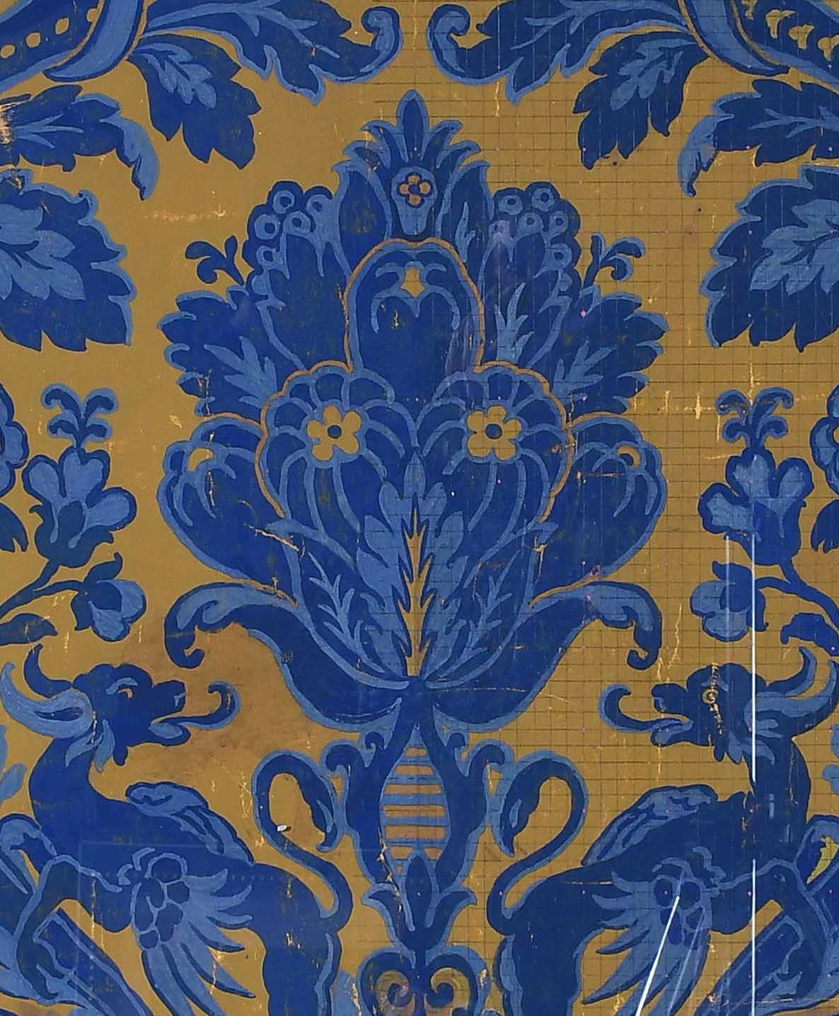 „Mise-en-carte“ Gouache-Gemälde auf Papier-Velours Chateaubriand im Zustand „Gut“ im Angebot in Harrodsburg, KY