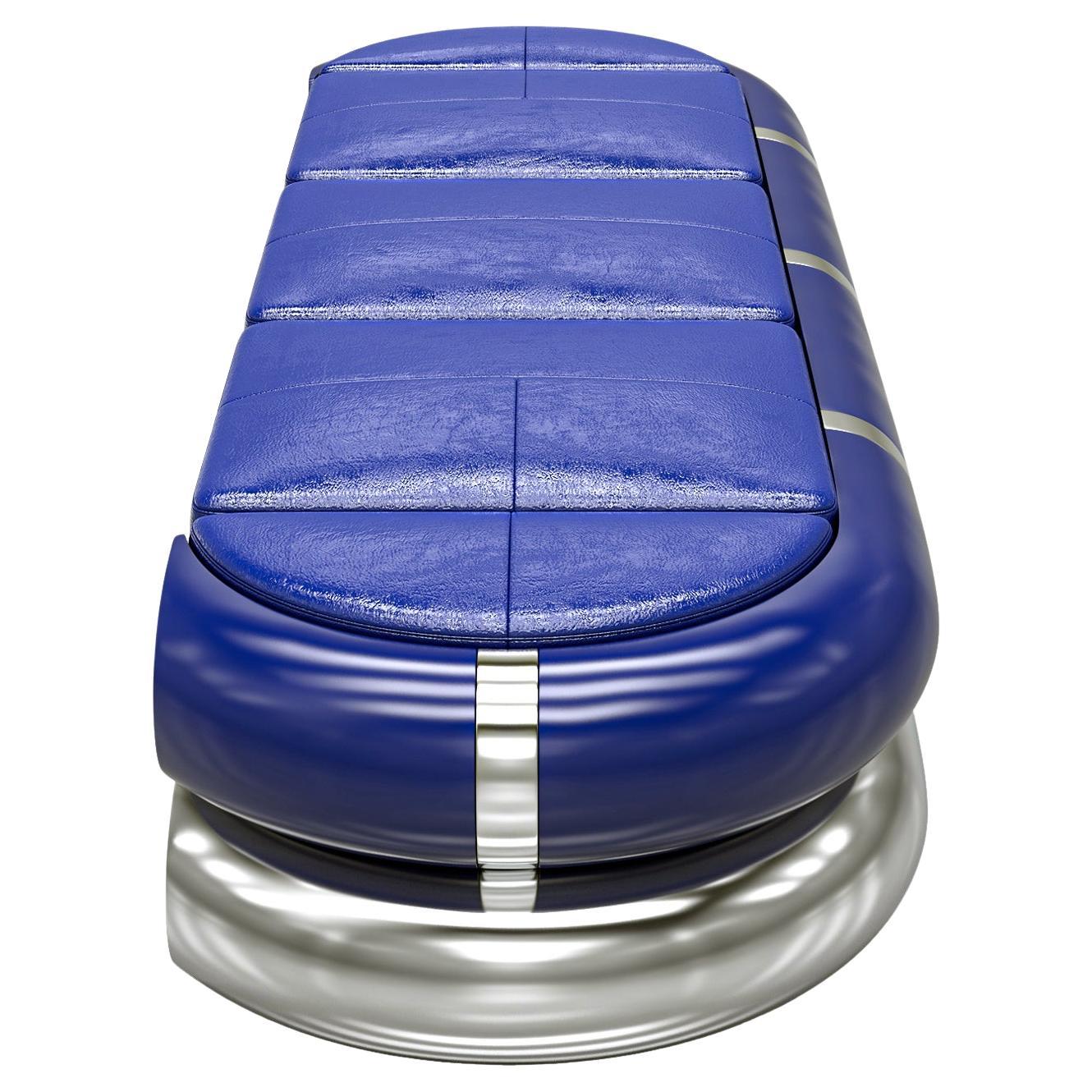 Lit de jour "Mise en Place" avec acier inoxydable, cuir sur mesure, Istanbul en vente