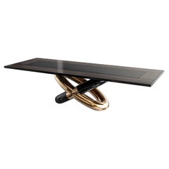 Esstisch „Mise en Place“ aus Bronze, Edelstahl, Zebraholz, Istanbul