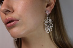 Miseno Leafy 18 Karat White Gold and Diamond Earrings