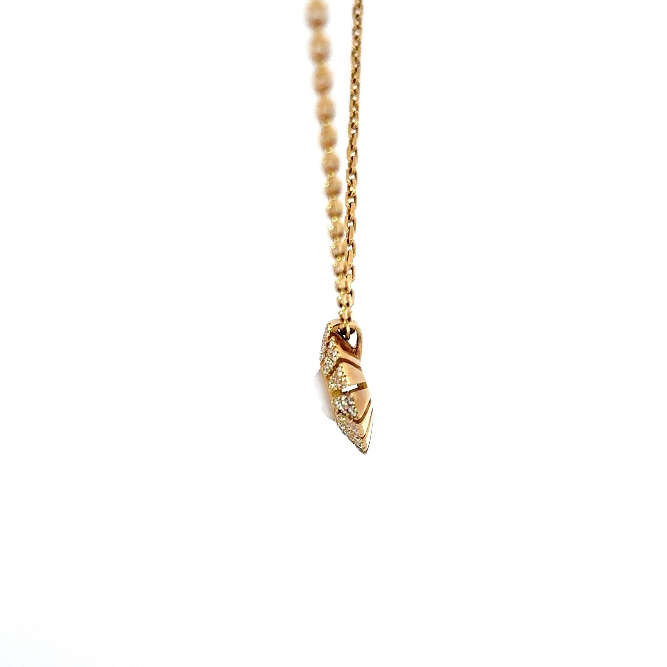 Women's Miseno Mother-of-Pearl & Diamond Pendant Necklace 18K Yellow Gold For Sale
