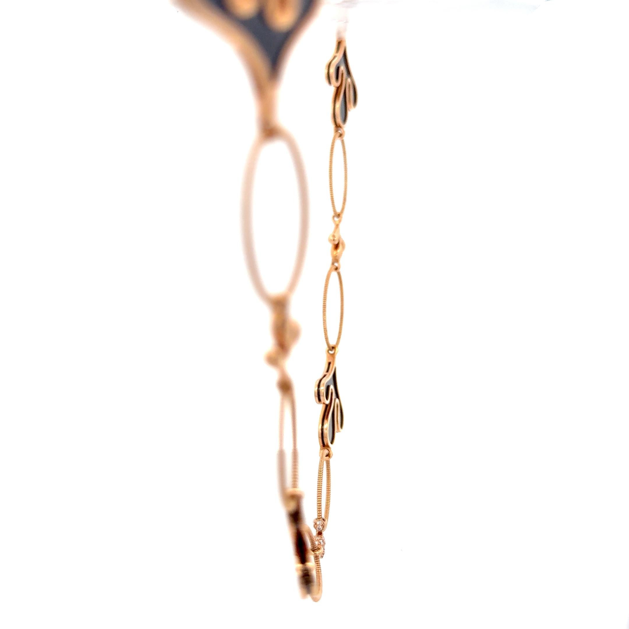 Women's Miseno Onyx and Diamond Necklace in 18K Rose Gold For Sale