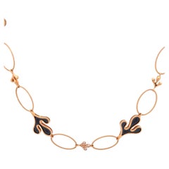 Miseno Collier en or rose 18 carats, onyx et diamants