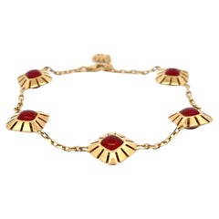 Miseno Red Chalcedony Bracelet 18K Yellow Gold