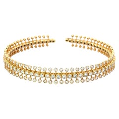 Miseno Bracelet en or jaune 18 carats à trois rangées de diamants 1,73 ctw