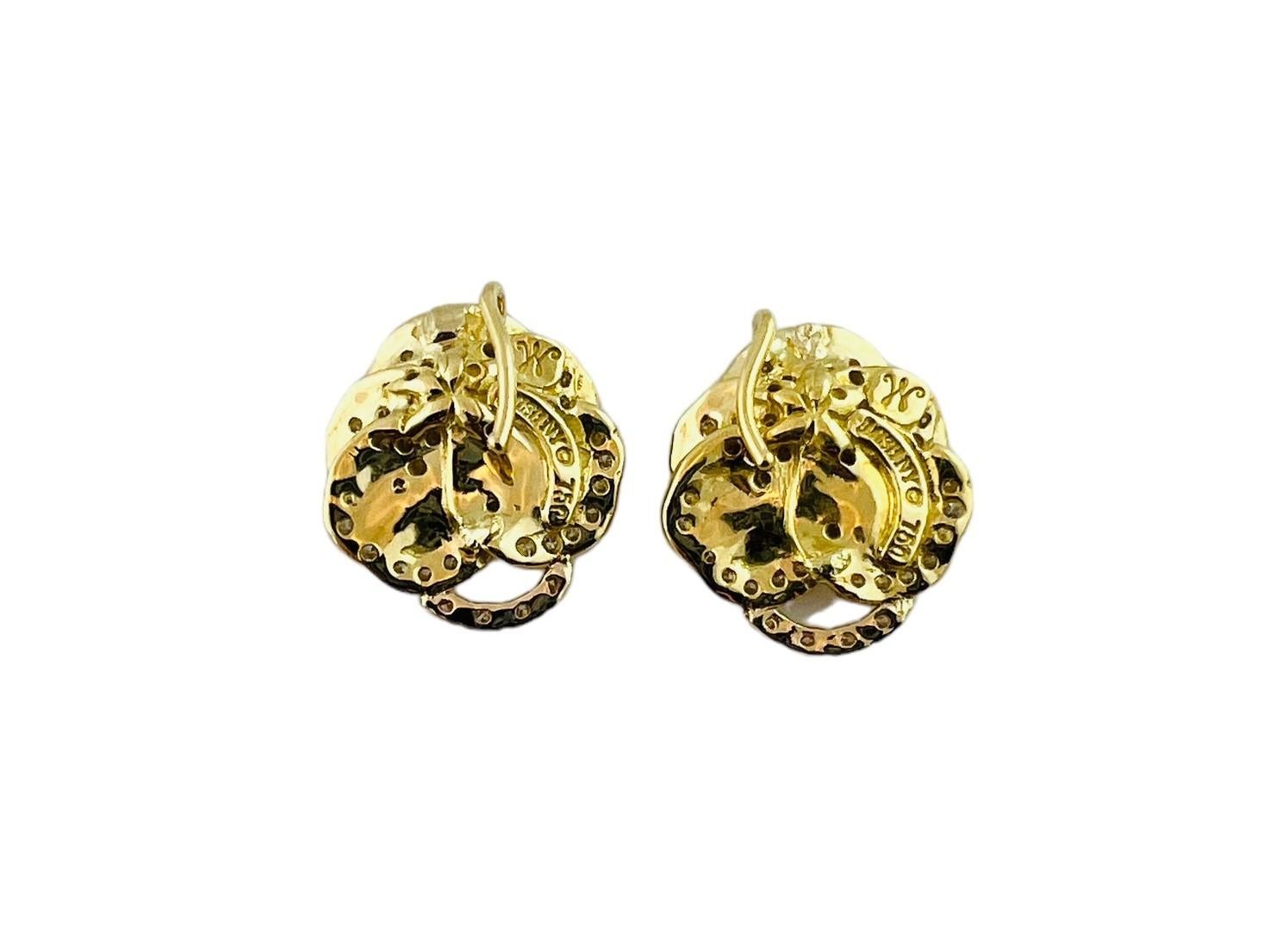Mish NY 18K Yellow Gold Diamond Pansy Flower Earring Enhancers #15422 For Sale 1