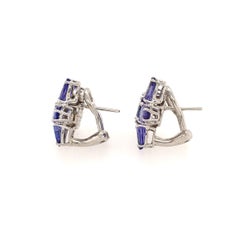 Boucles d'oreilles fleur en or et tanzanite de Mish