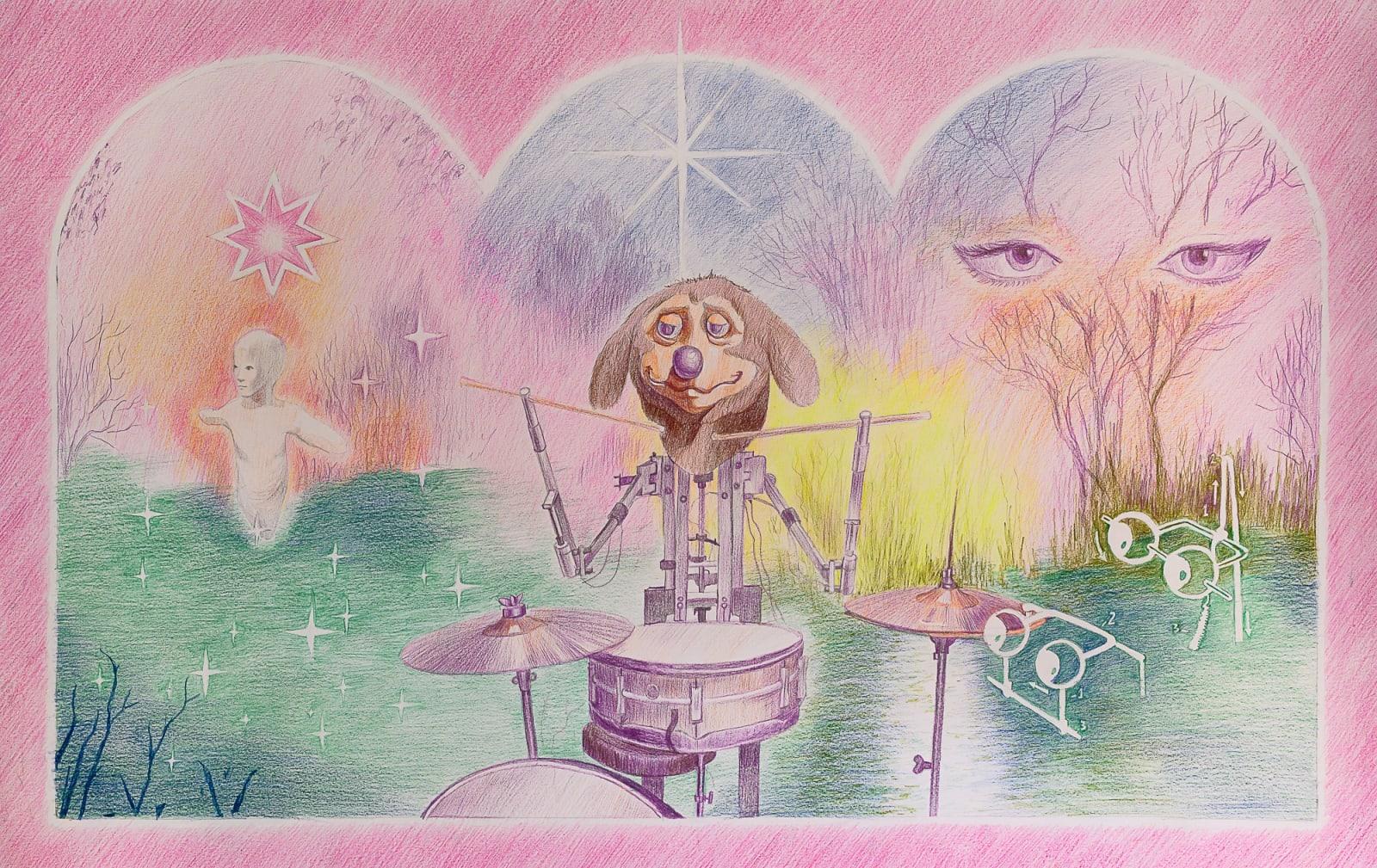This Dream Again, Part One par Misha Gudwin - Crayons de couleur sur papier, 2023