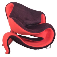Misha Kahn, "Ammonoid Omega", Side Chair, Cashmere, Steel, 2020