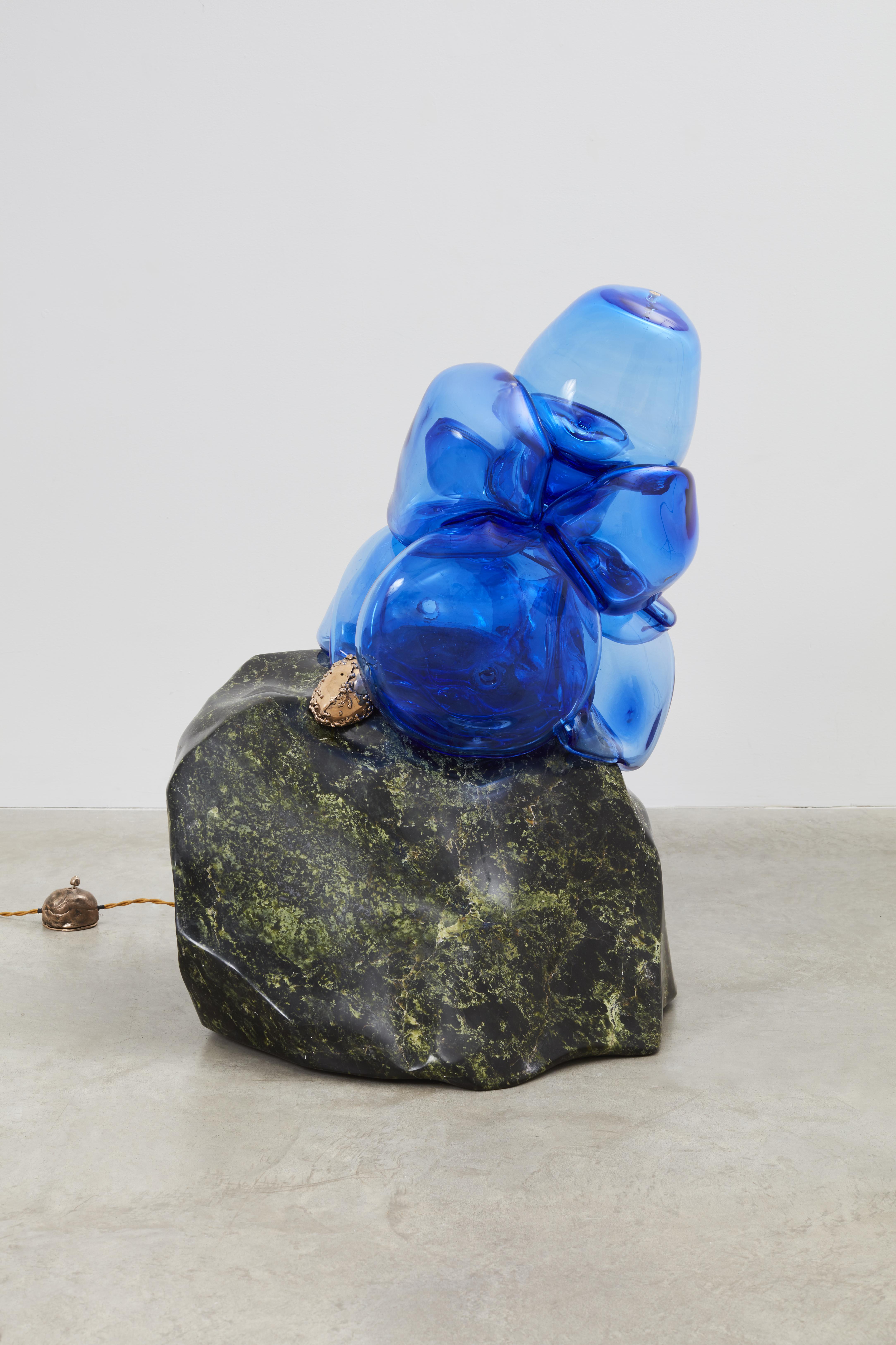Misha Kahn [American, b. 1989]
Remember Dreams, Access to Ancient Wisdom, 2020
Jadeite, glass
Measures: 31.5 x 21.5 x 21.5 inches
80 x 55 x 55 cm

Misha Kahn was born in Duluth, Minnesota in 1989. He graduated from the Rhode Island School of Design