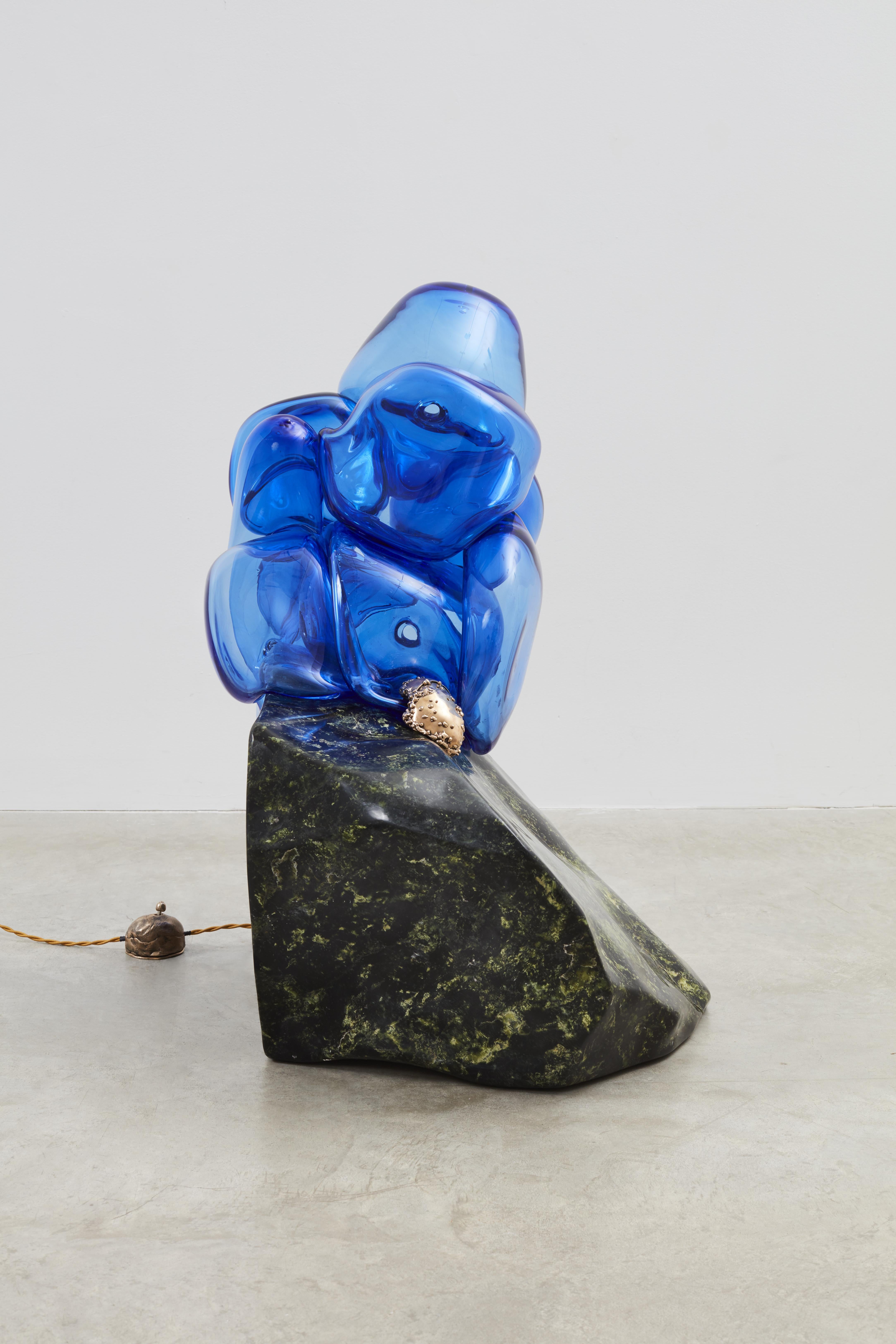 Misha Kahn, Floor Light, Jadeite, Glass, Blue, Green, 2020 In New Condition In New York, NY