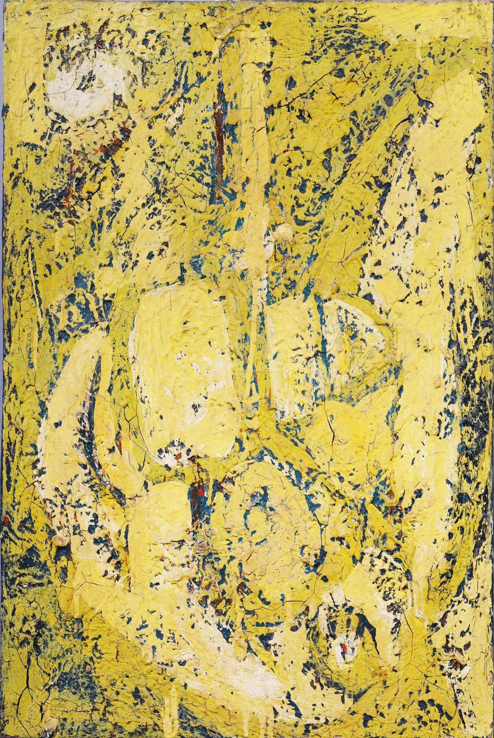 Antiguo cuadro al óleo ucraniano expresionista abstracto americano de grueso impasto - Painting de Misha Reznikoff (1905-1971)
