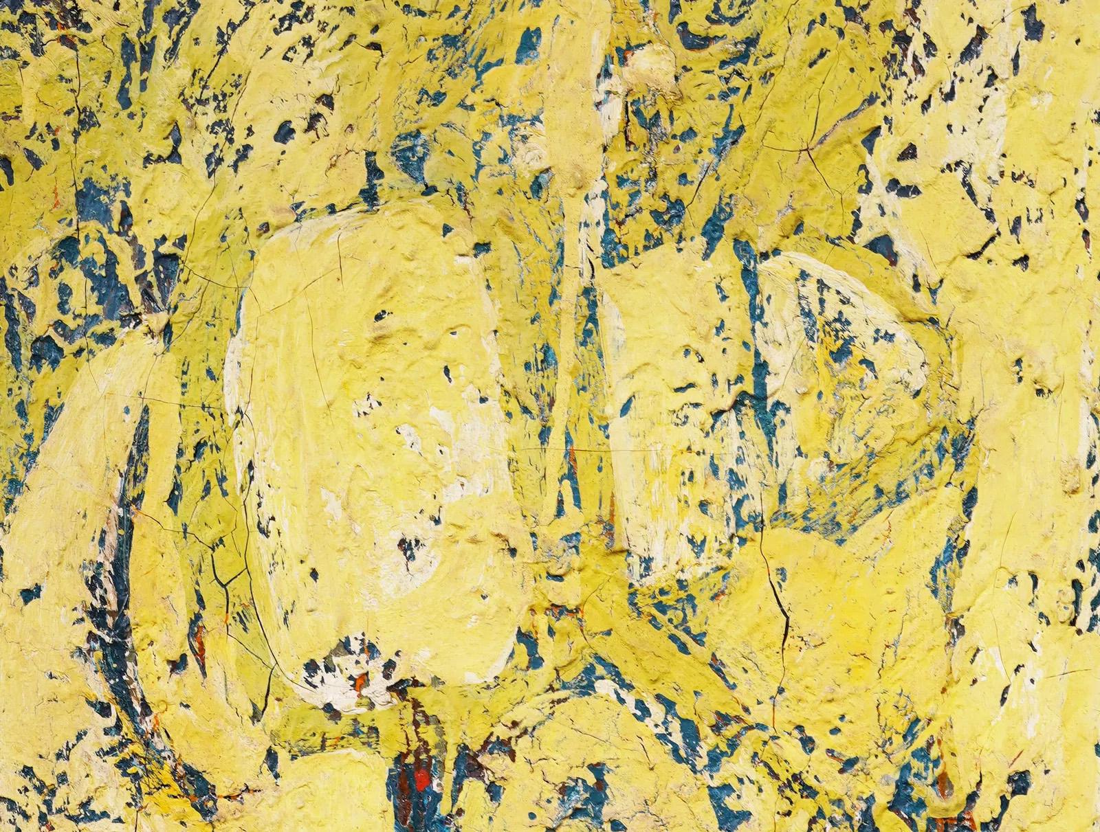 Antiguo cuadro al óleo ucraniano expresionista abstracto americano de grueso impasto - Painting Abstracto de Misha Reznikoff (1905-1971)