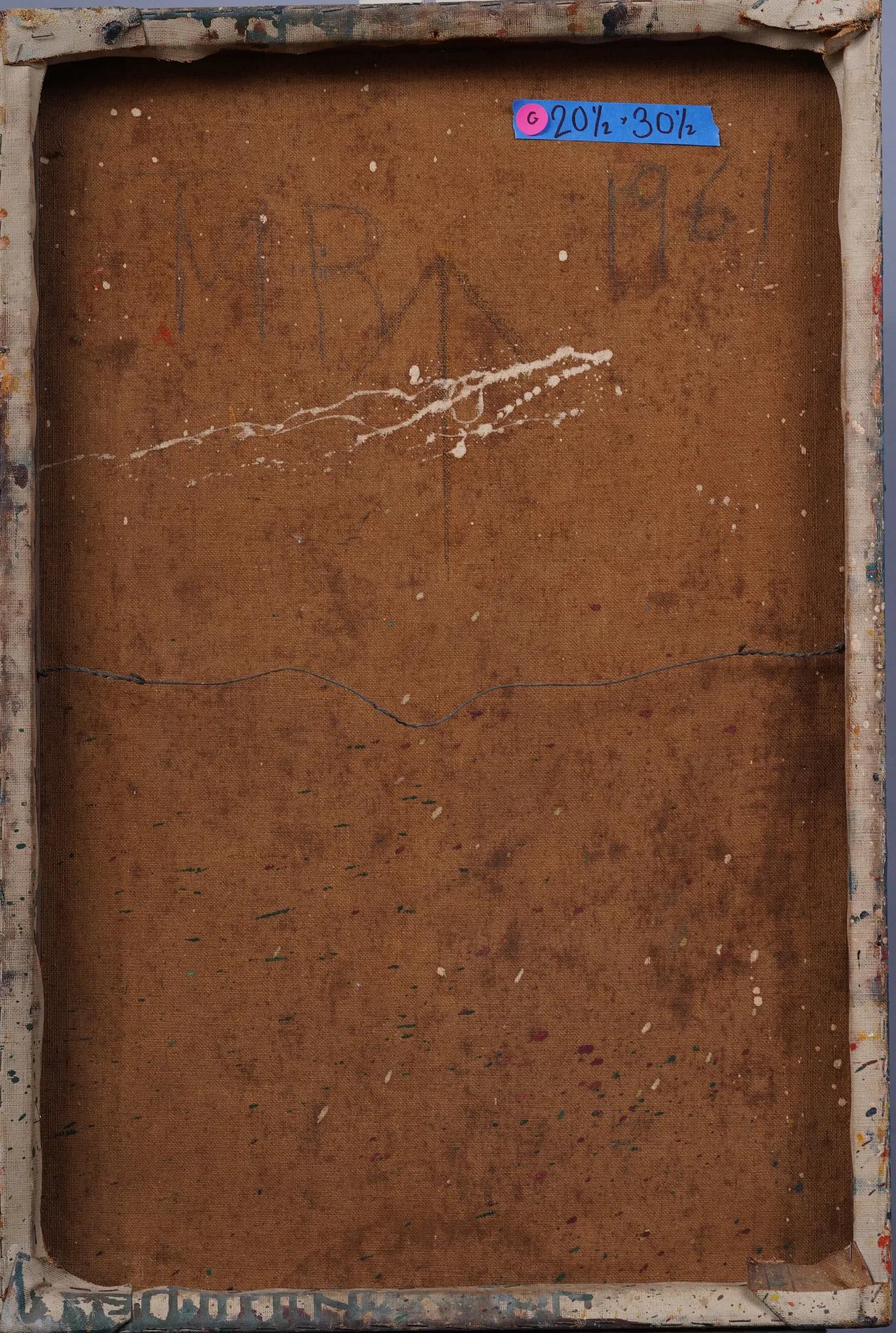 Antiguo cuadro al óleo ucraniano expresionista abstracto americano de grueso impasto - Abstract Painting Beige de Misha Reznikoff (1905-1971)