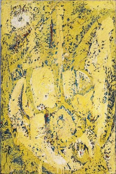 Antique Ukrainian American Abstract Expressionist Thick Impasto Oil Painting