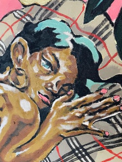 IN GOD WE TRUST- une grande peinture sensuelle de type street pop sur toile