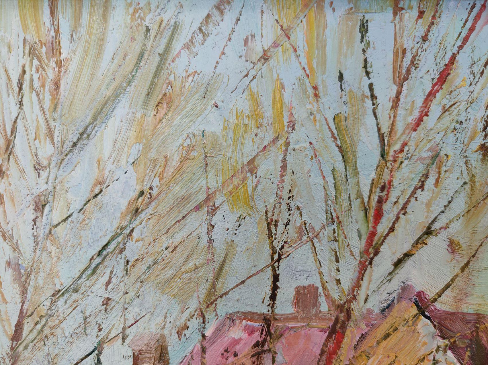 April in the Village, Original Ölgemälde, fertig zum Hängen, April in the Village (Impressionismus), Painting, von Mishurovskiy V.