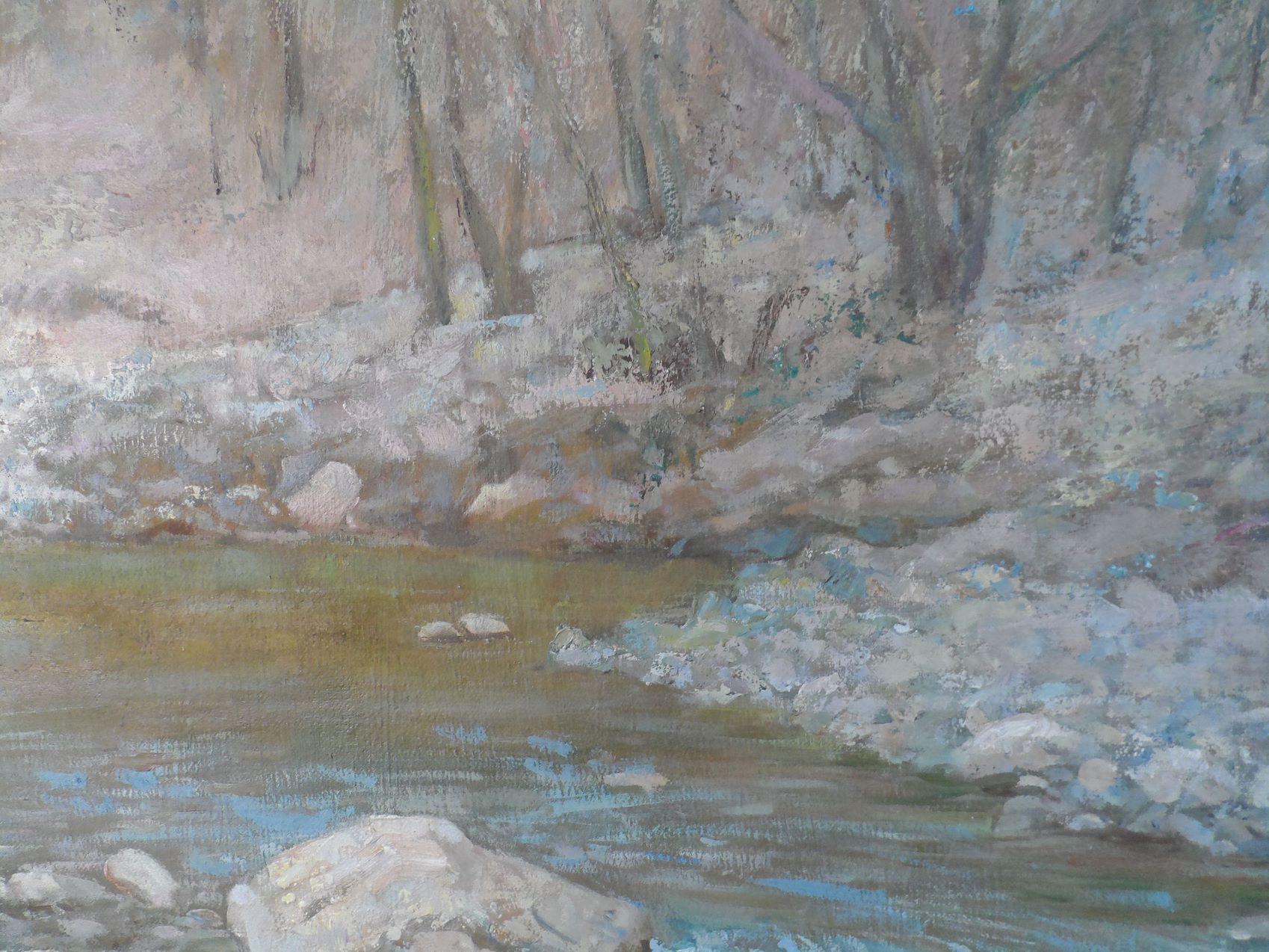 Crimean spring, landscape, Original oil Painting, Ready to Hang For Sale 3