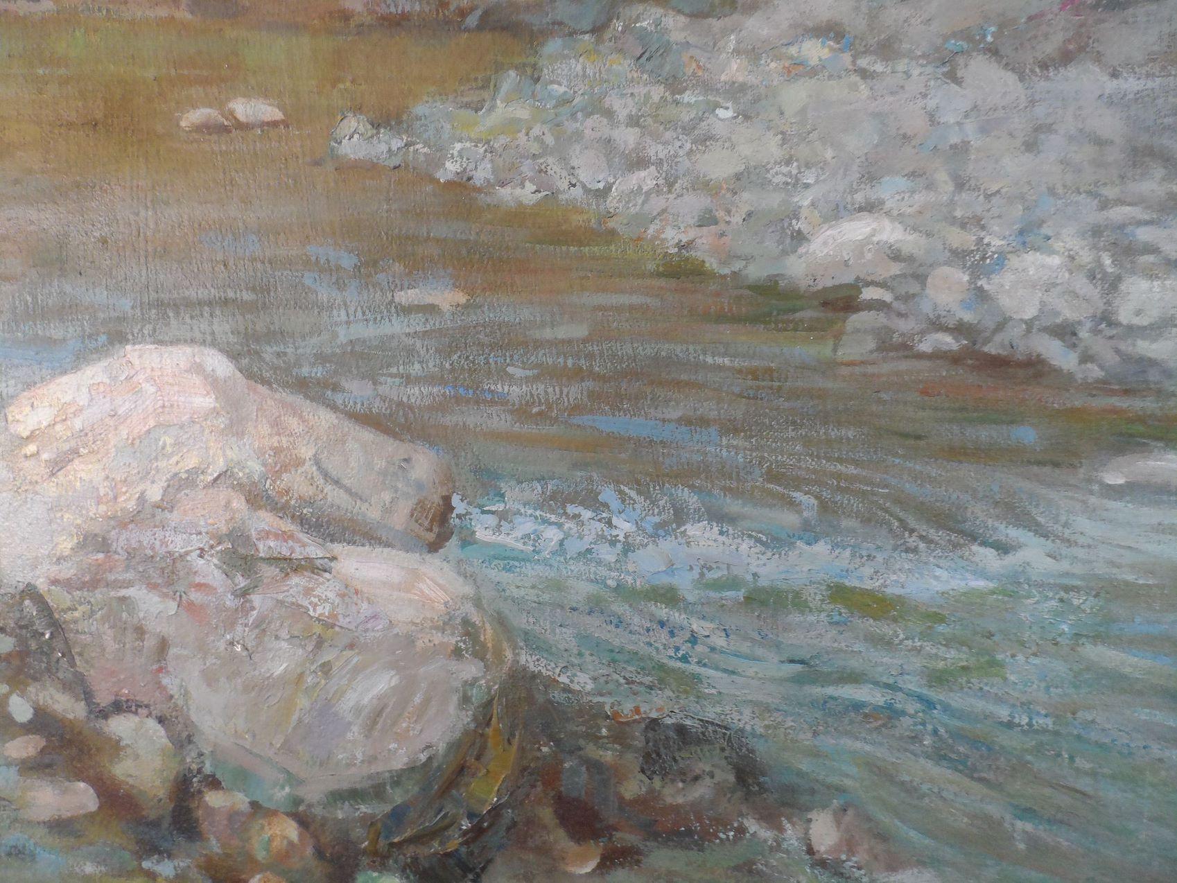 Primavera de Crimea, paisaje, Pintura al óleo original, Lista para colgar en venta 1