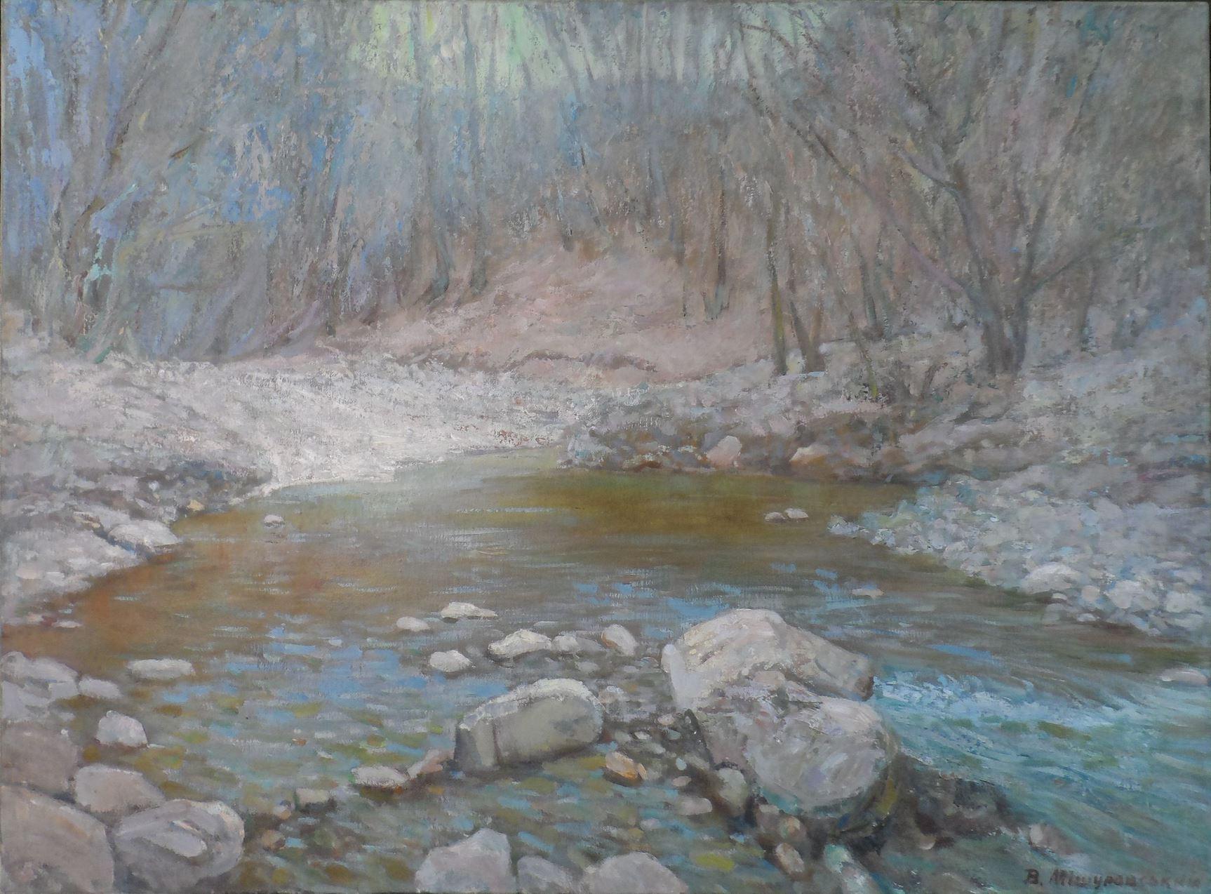 Mishurovskiy V. Landscape Painting - Crimean spring, landscape, Original oil Painting, Ready to Hang