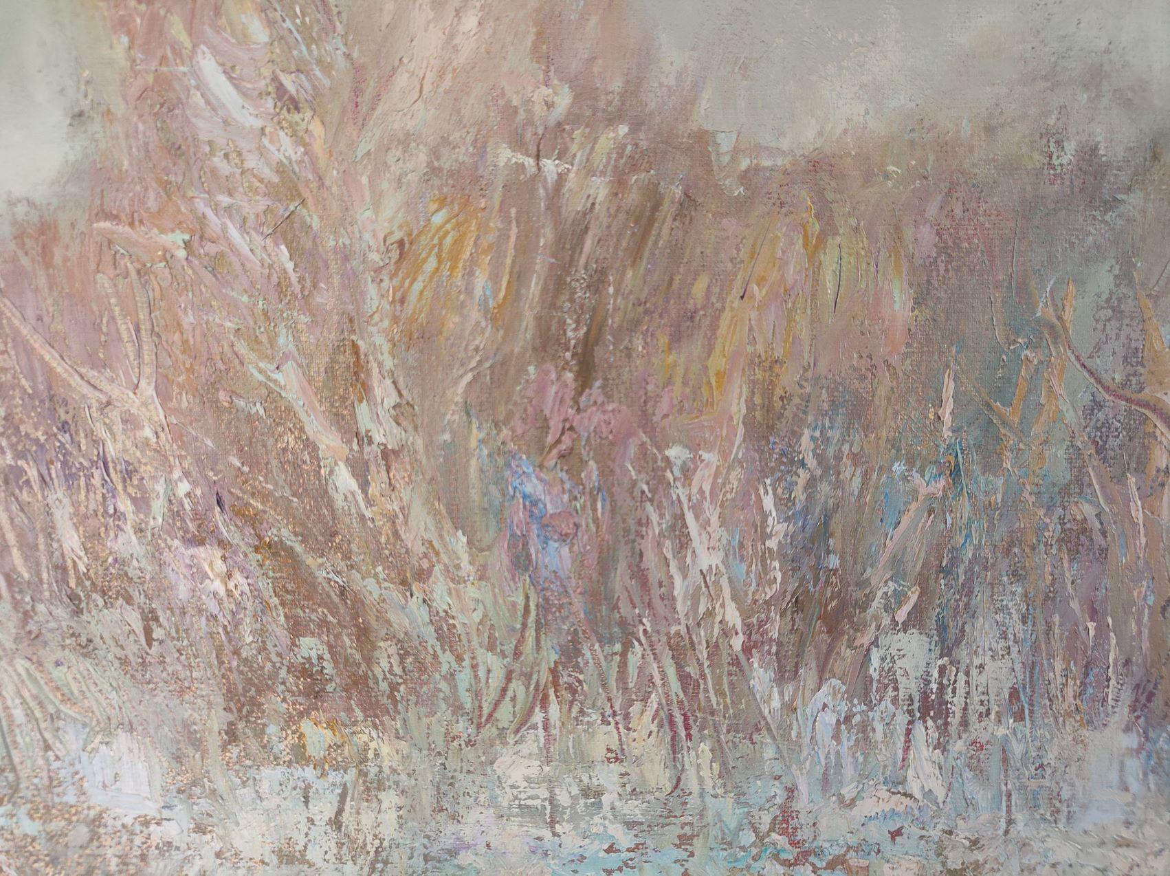 Artista: Mishurovski V.V.
Obra: Pintura al óleo original, obra de arte hecha a mano, única en su género 
Técnica: Óleo sobre lienzo
Estilo: Impresionismo
Año: 2012
Título: Diciembre de ensueño
Tamaño: 23,5