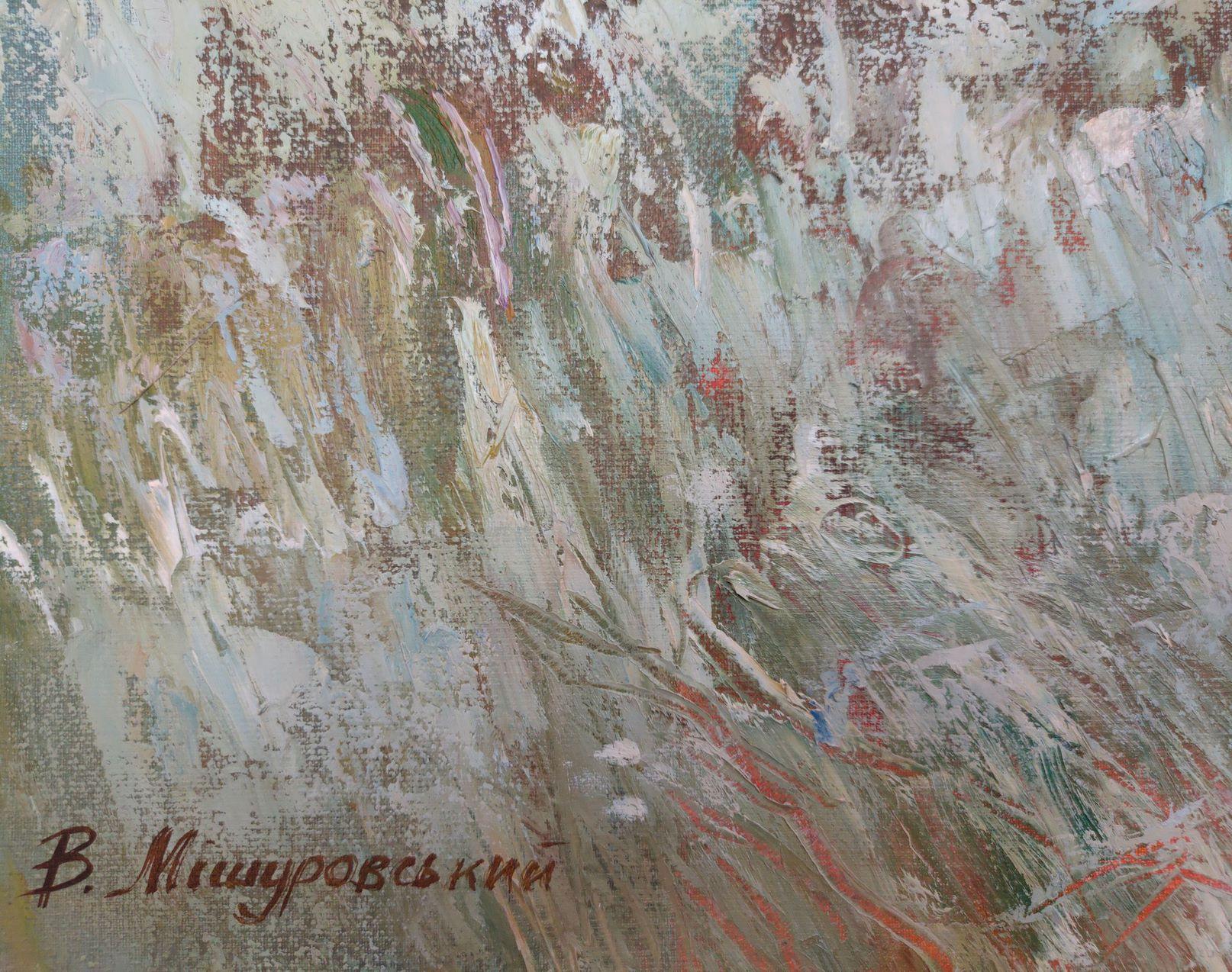 Diciembre de ensueño, Paisaje, Pintura al óleo original, Lista para colgar en venta 3
