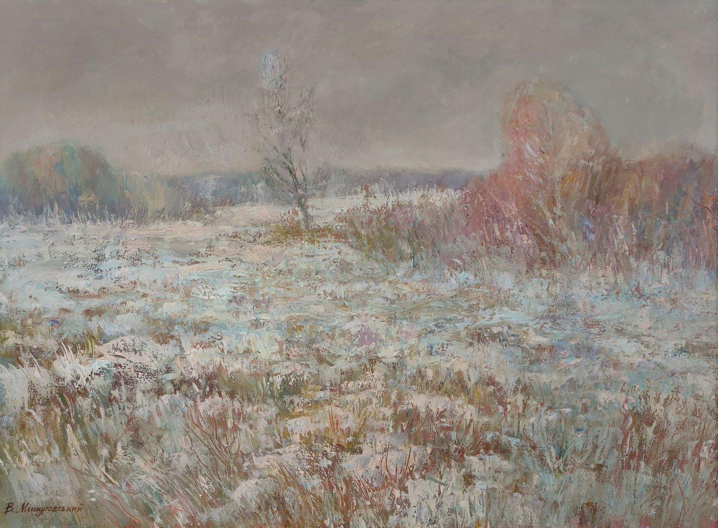 Landscape Painting de Mishurovskiy V. - Diciembre de ensueño, Paisaje, Pintura al óleo original, Lista para colgar