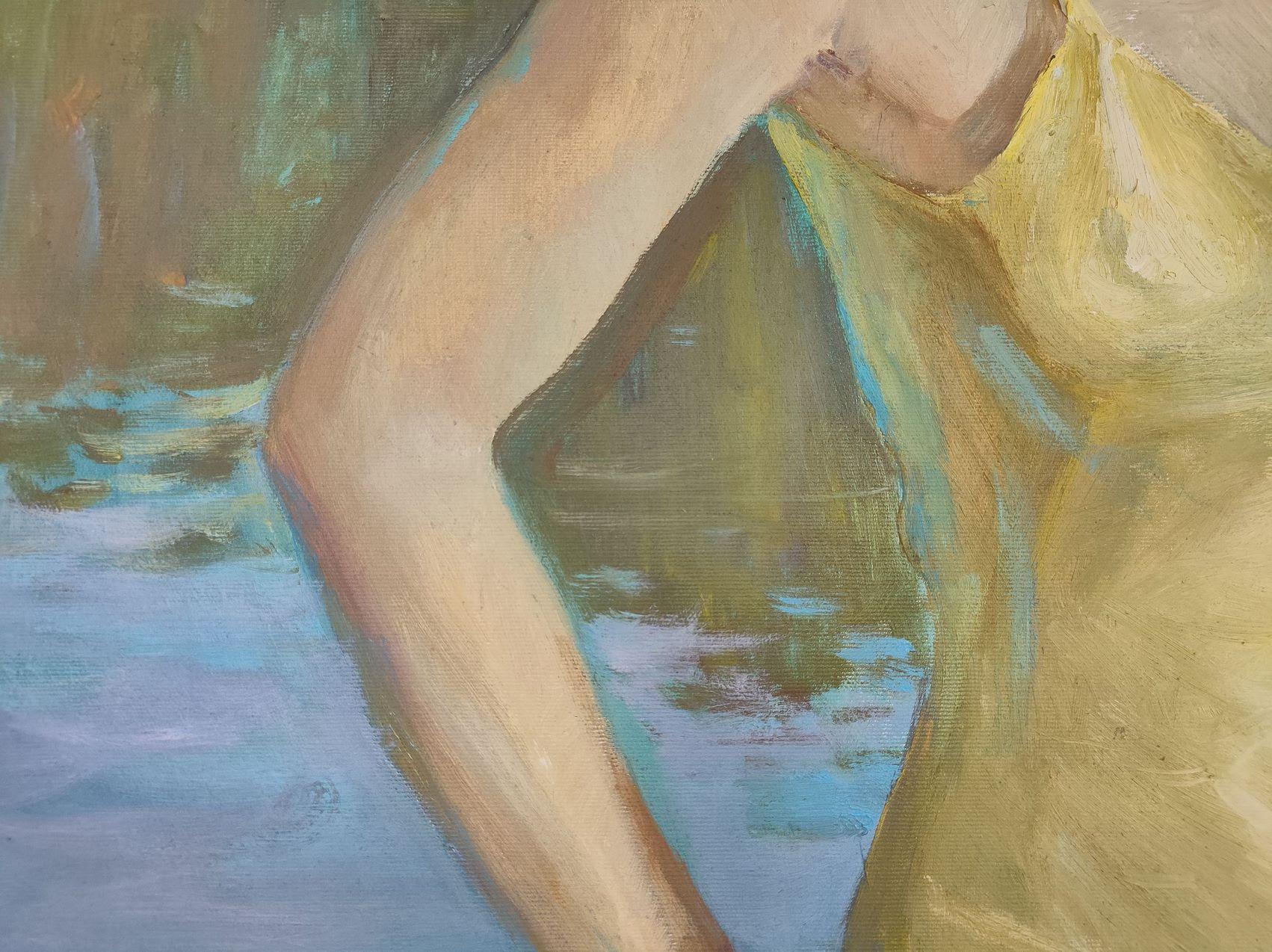 Lisa, Figurative, Original oil Painting, Ready to Hang For Sale 2