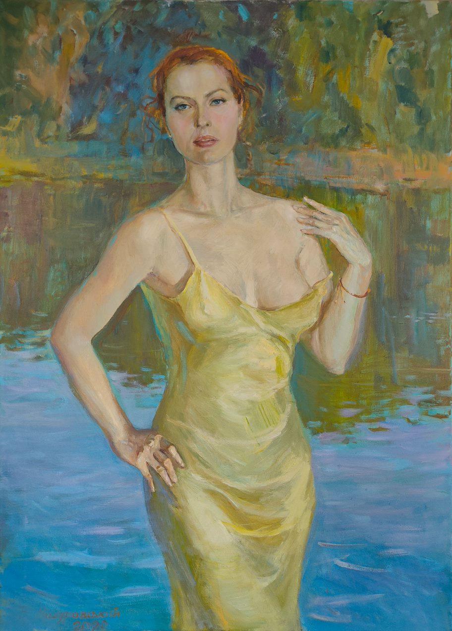Portrait Painting Mishurovskiy V. - Lisa, peinture à l'huile originale, prête à être accrochée