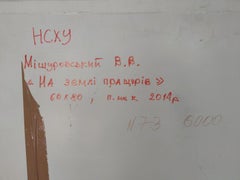 On the Land of the ancestors, Dorf, Original-Ölgemälde, hängefertig