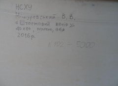 Stormy evening, Seascape, Original oil Painting, Ready to Hang