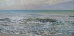 Stormy evening, Seascape, Original oil Painting, Ready to Hang