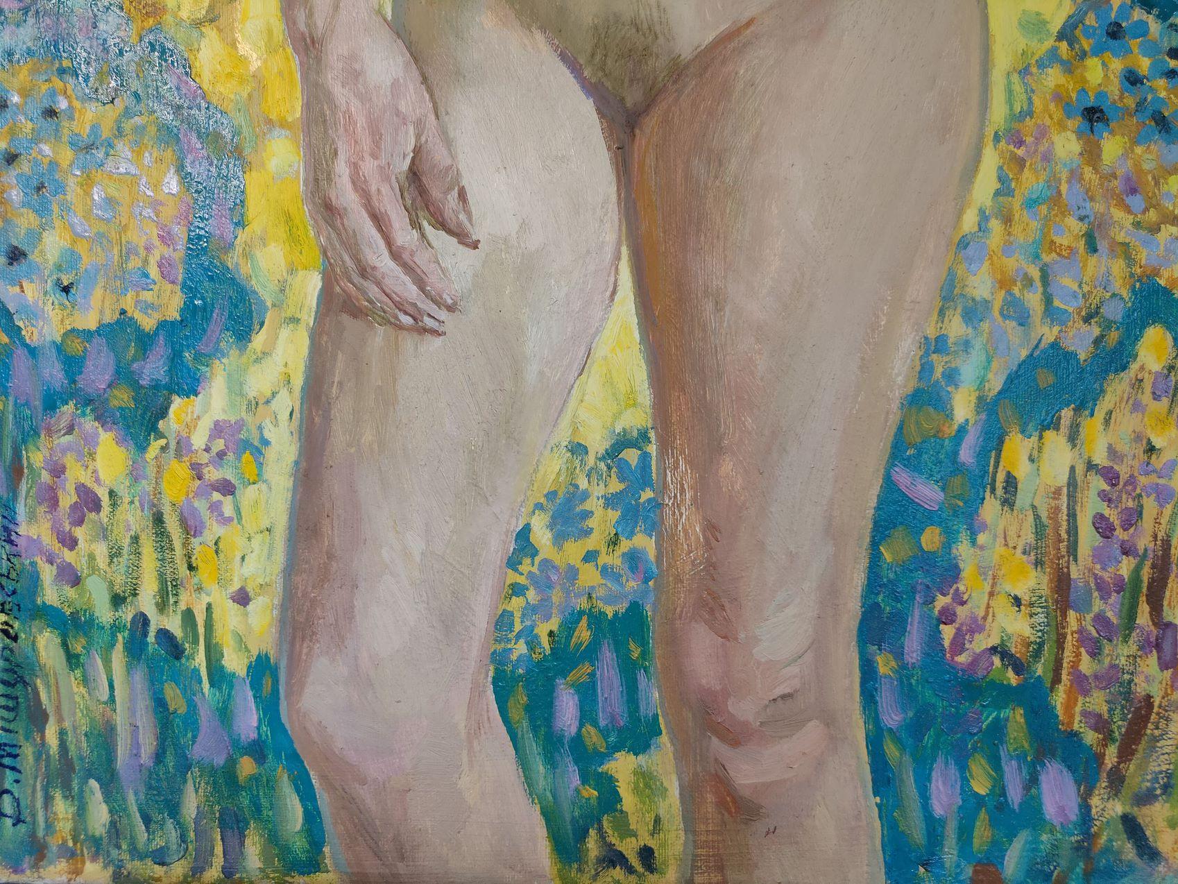 Summer, Figurative Nude Original oil Painting, Ready to Hang For Sale 2