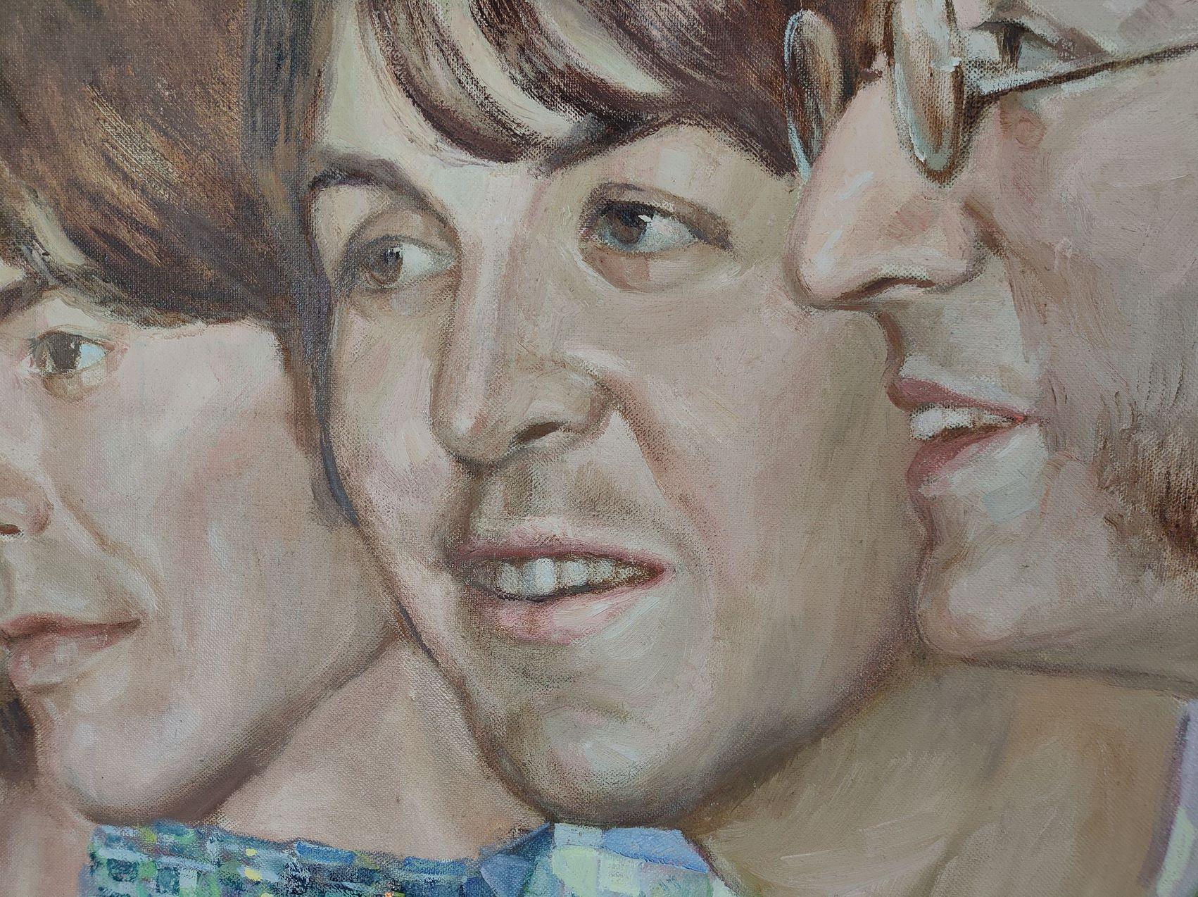 The Beatles, Portraits Original oil Painting, Ready to Hang For Sale 4