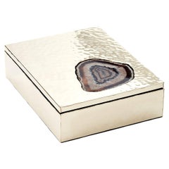Misiones Medium Alpaca Silver & Agate Stone Box