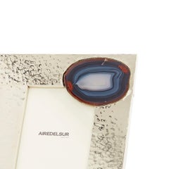 Misiones Medium Alpaca Silver & Agate Stone Photoframe