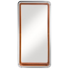 Mismar Tall Mirror in Stainless Steel and Leather by Madheke