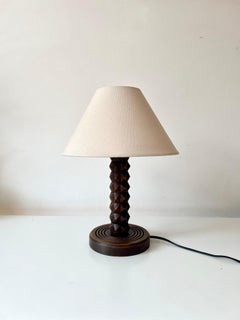 Mismatched pair of French art deco mid century table lamps, Charles Dudouyt