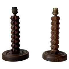 Coppia di lampade da tavolo francesi art déco della metà del secolo scorso, Charles Dudouyt