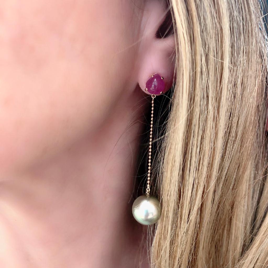 mismatched pearl earrings