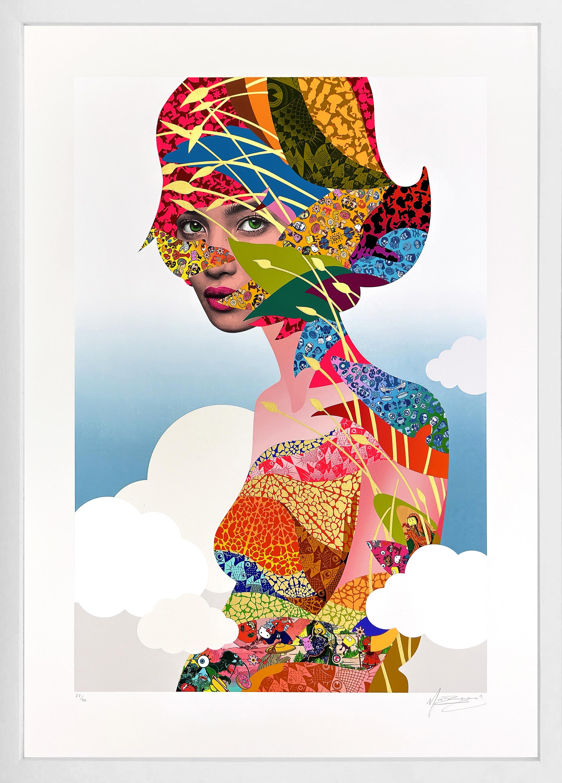 Augmented Skies (Blue), large framed hand signed screen print