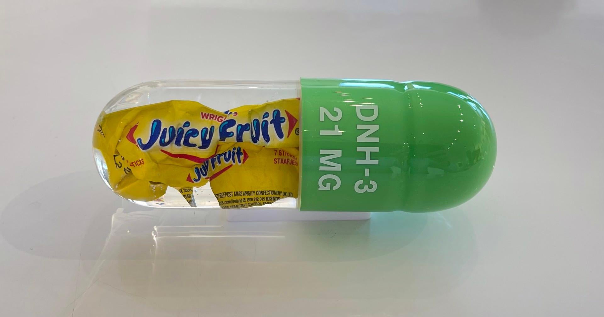 Junk Caps - Juicy Fruit - Green - Sculpture by Miss Bugs