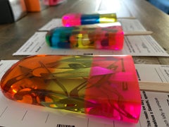 Miss Bugs Do Not Harm Resin Lollypop Sculptures Set of 3 Contemporary Art