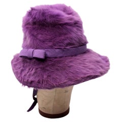 Miss Dior by Christian Dior Purple Fur Hat circa 1960s