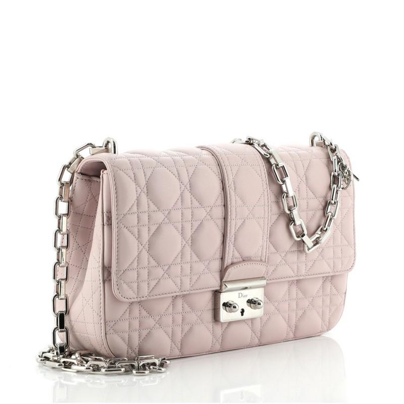 Miss Dior Flap Bag Cannage Quilt Lambskin Medium In Good Condition In NY, NY