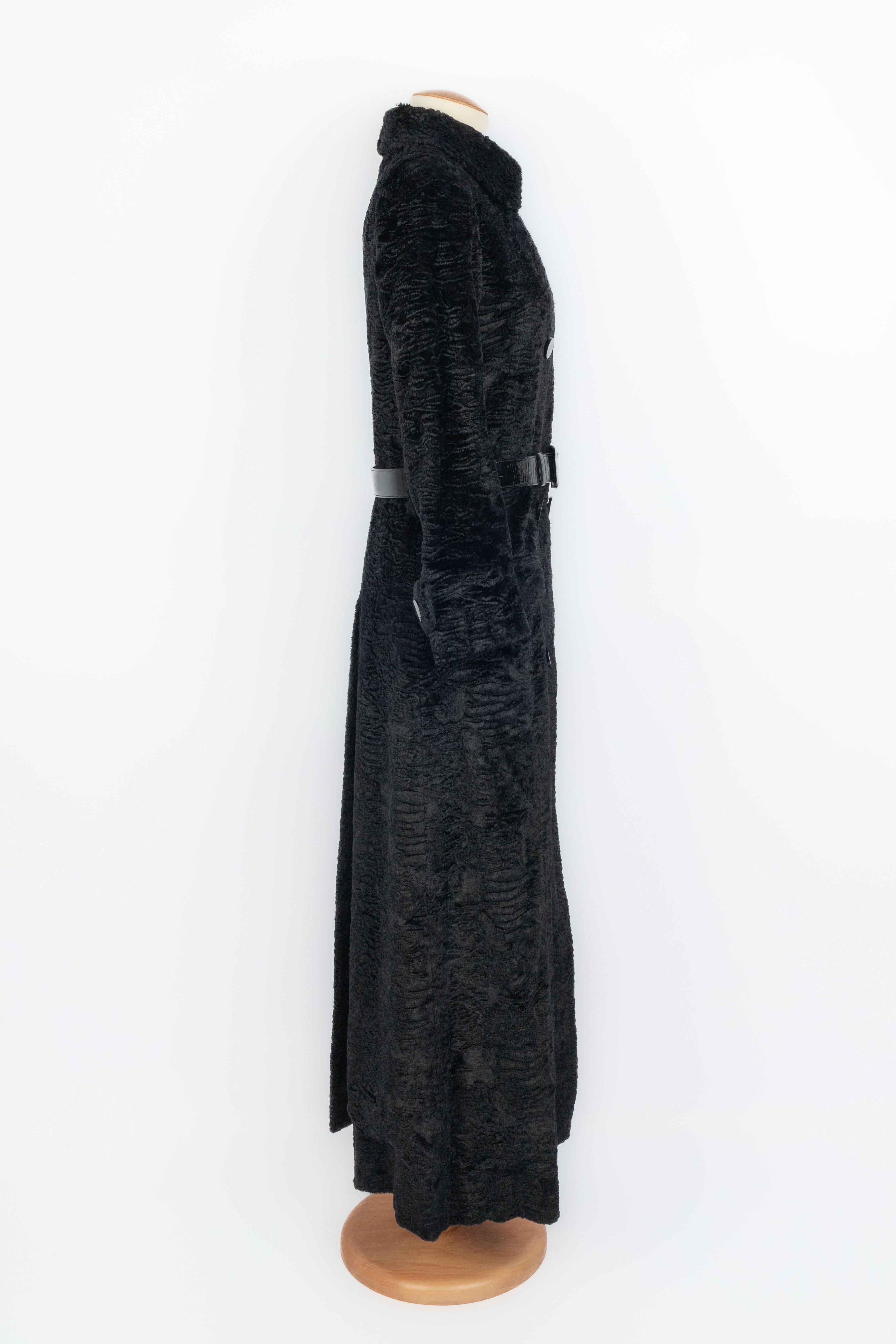 Black Miss Dior fur coat