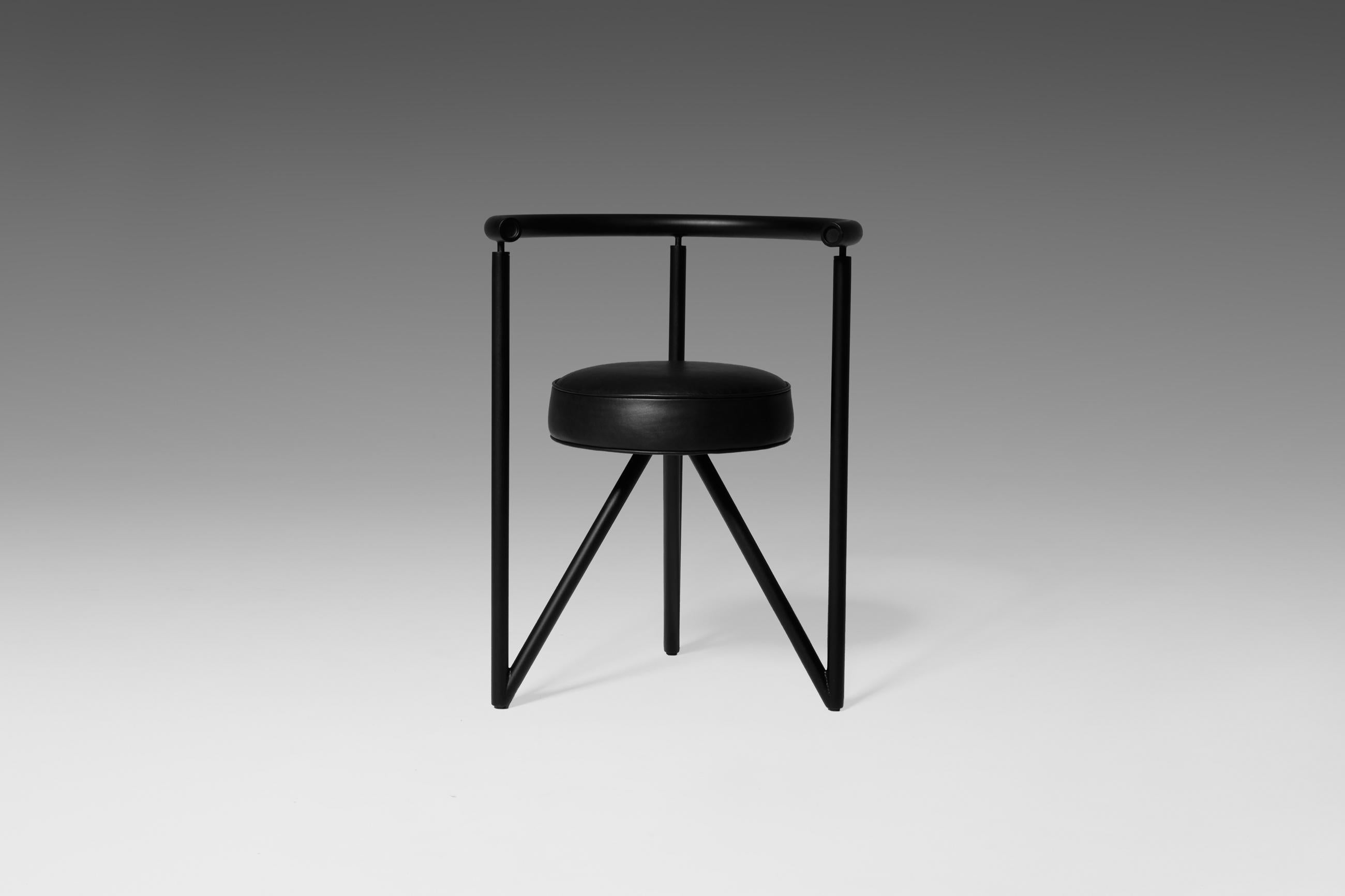 Leather ‘Miss Dorn’ Side Chair by Philippe Starck