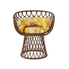 Fauteuil Miss Lo en rotin teinté, contreplaqué et mousse HR par POPUS EDITIONS