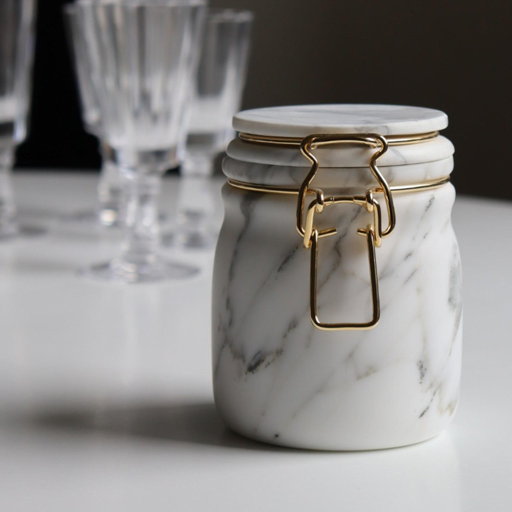 Italian Miss Marble Jar in Calacatta Marble by Lorenza Bozzoli For Sale